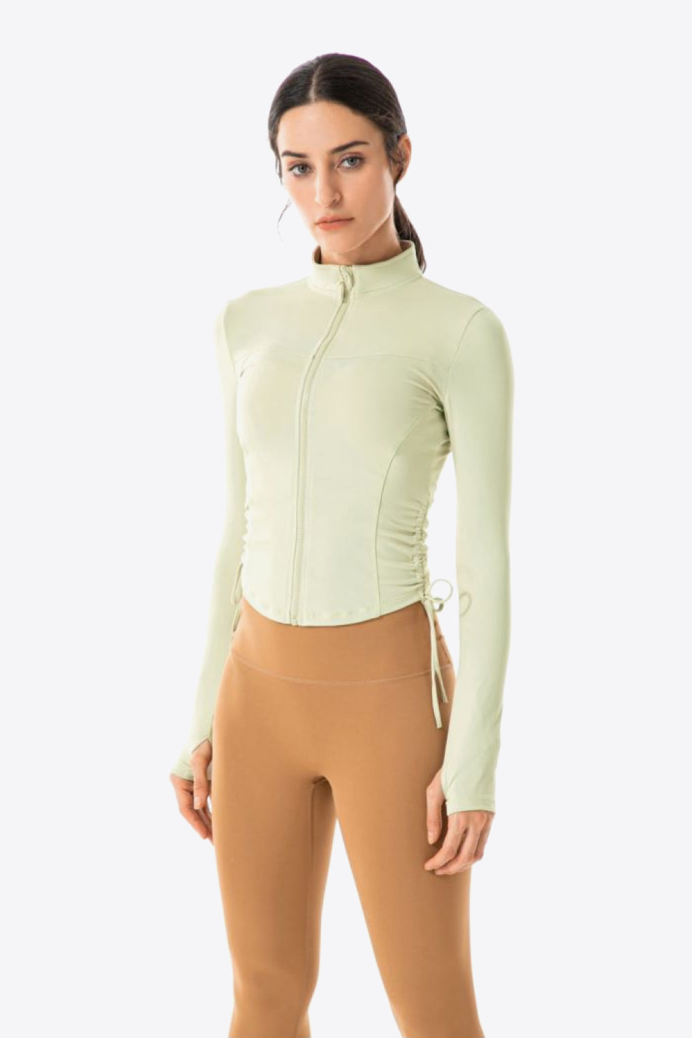 Ballet Drawstring Zip-Up Jacket