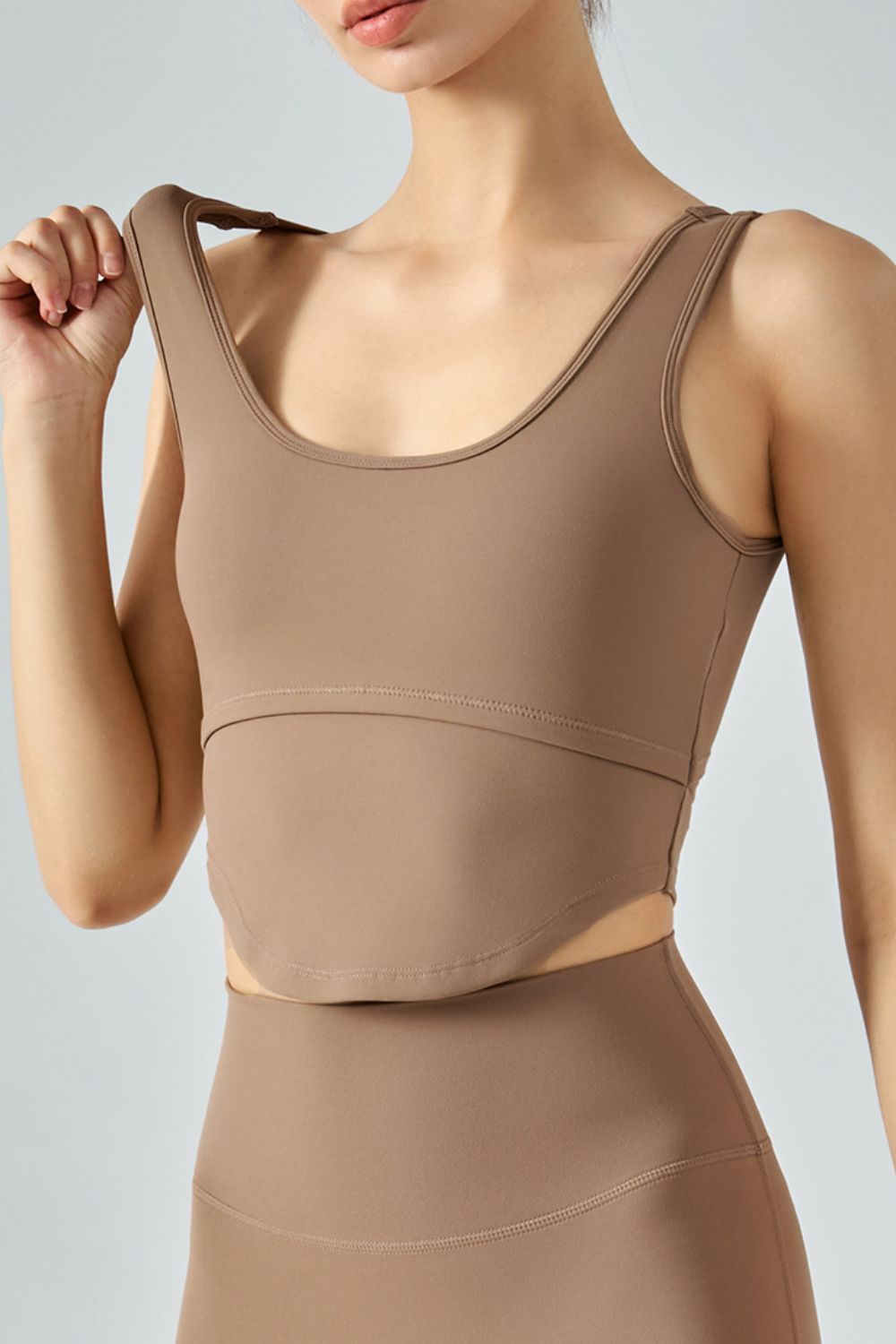 Ballet Curved Hem Cutout Tank