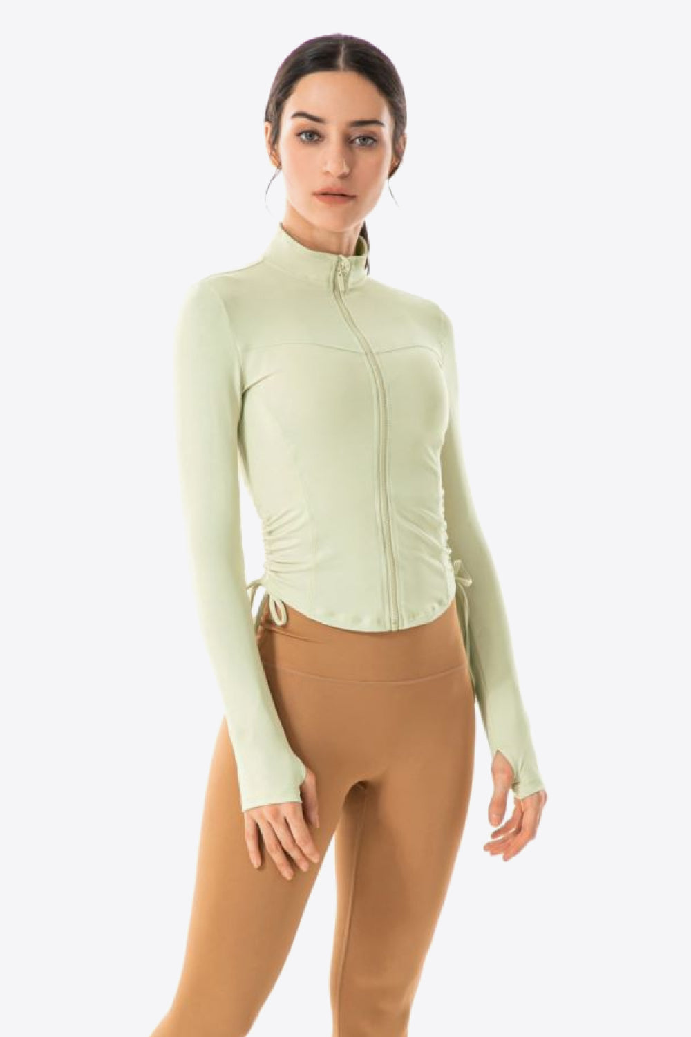 Ballet Drawstring Zip-Up Jacket