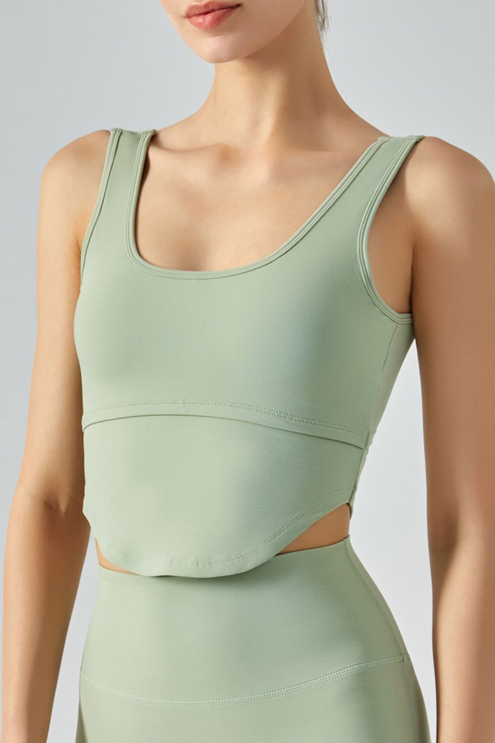 Ballet Curved Hem Cutout Tank