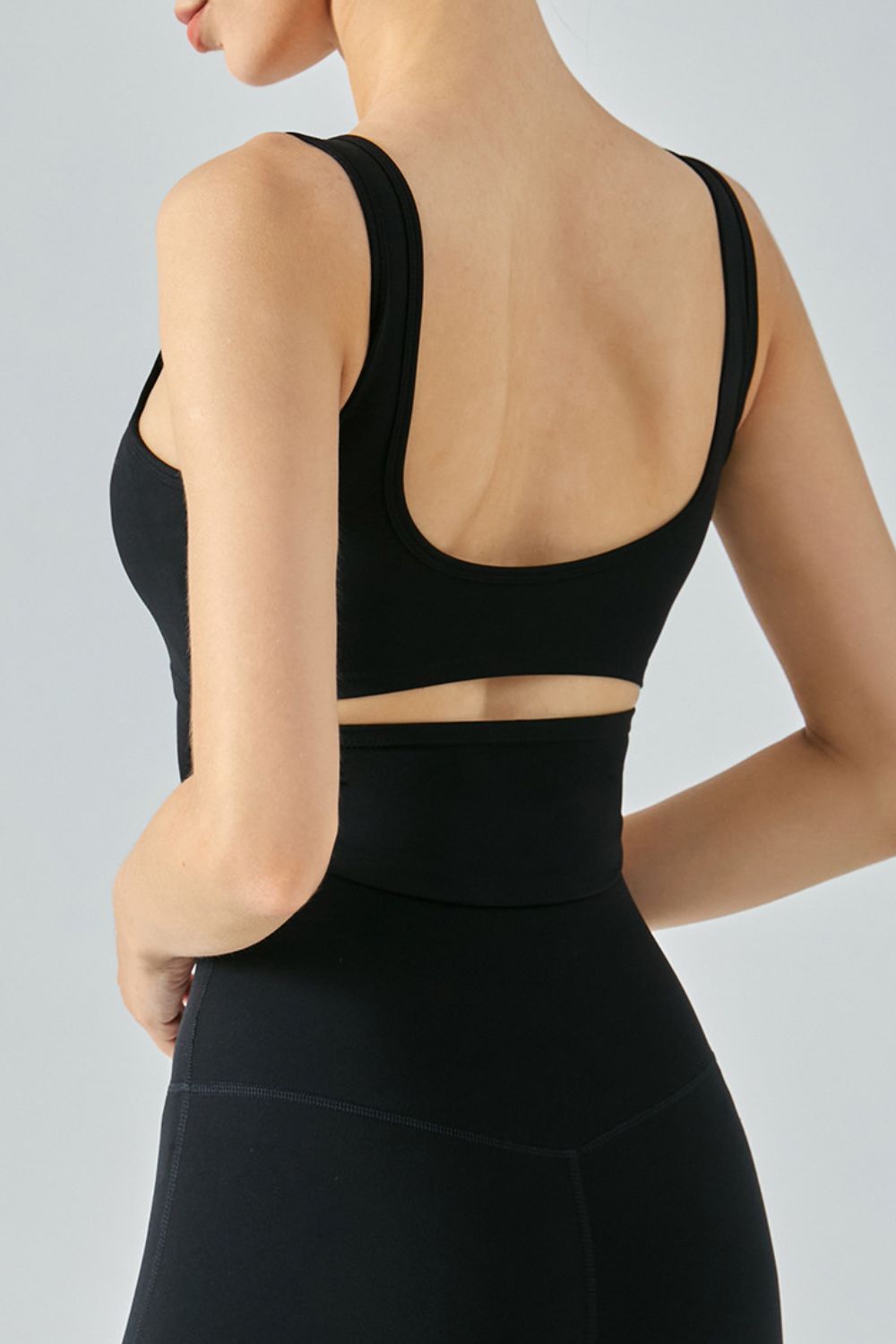 Ballet Curved Hem Cutout Tank