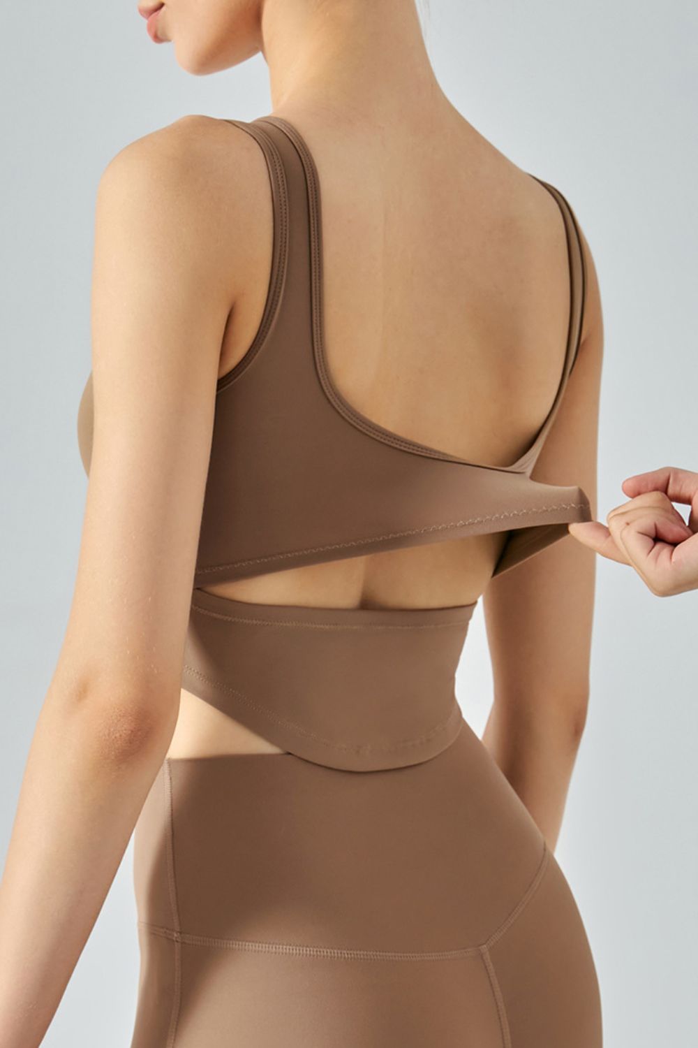 Ballet Curved Hem Cutout Tank