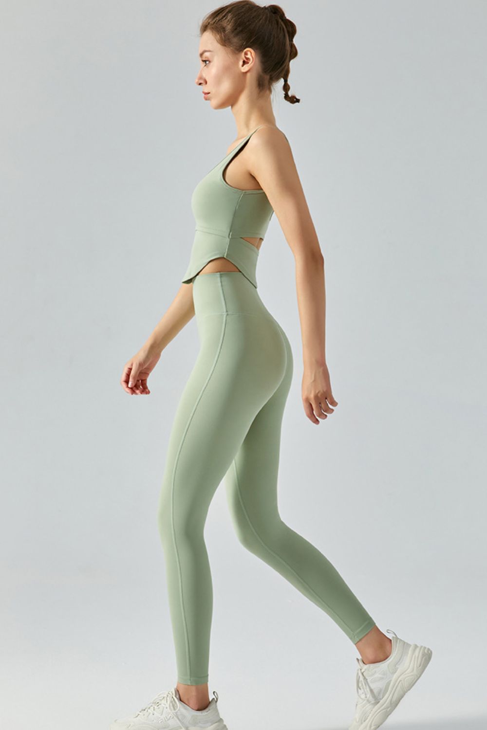 Ballet Curved Hem Cutout Tank