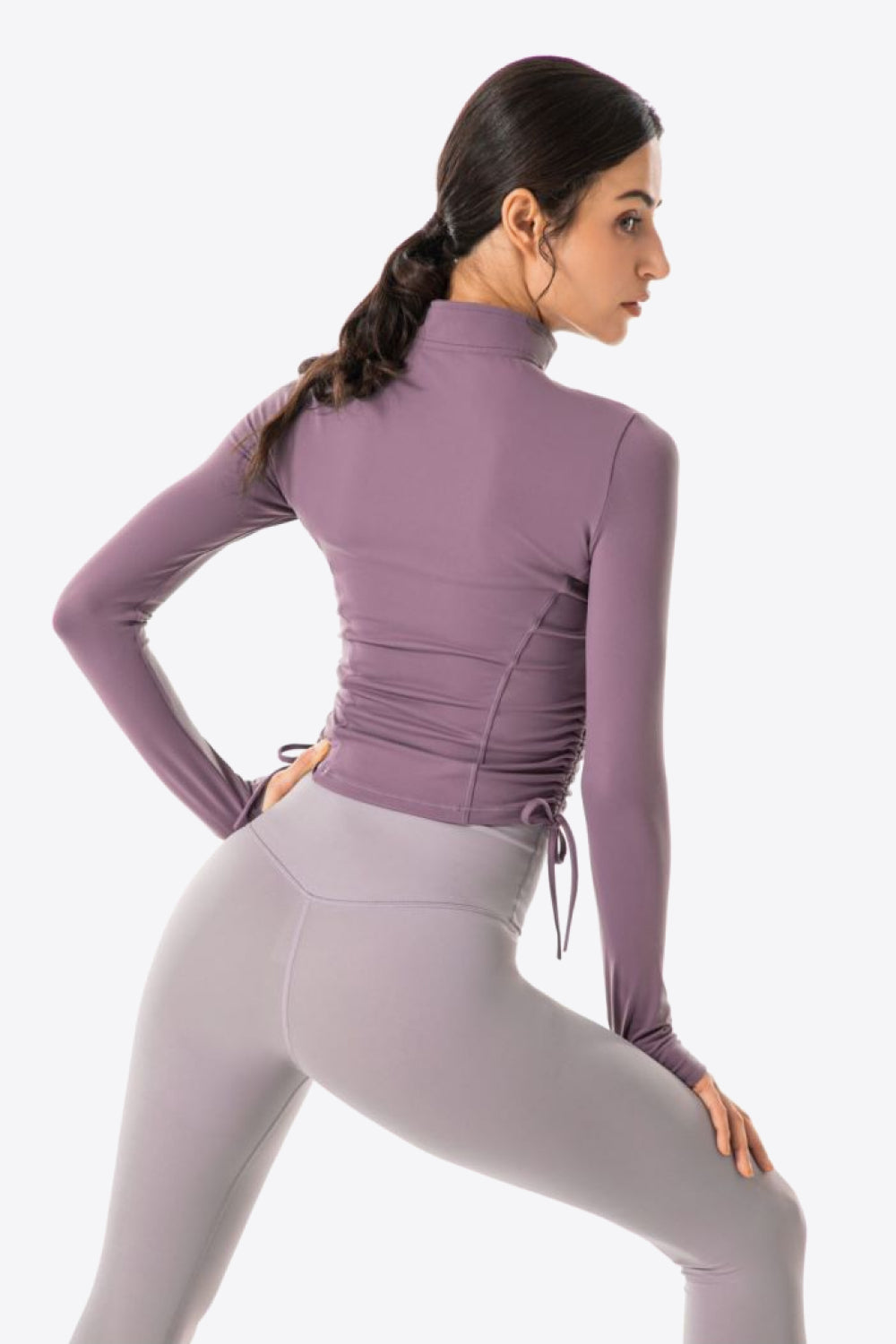 Ballet Drawstring Zip-Up Jacket