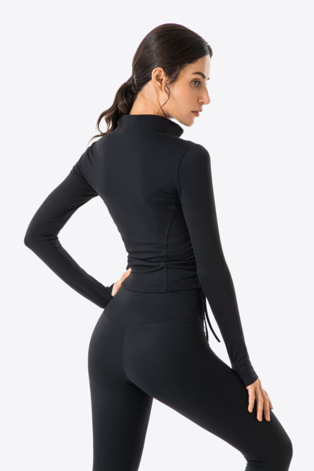 Ballet Drawstring Zip-Up Jacket