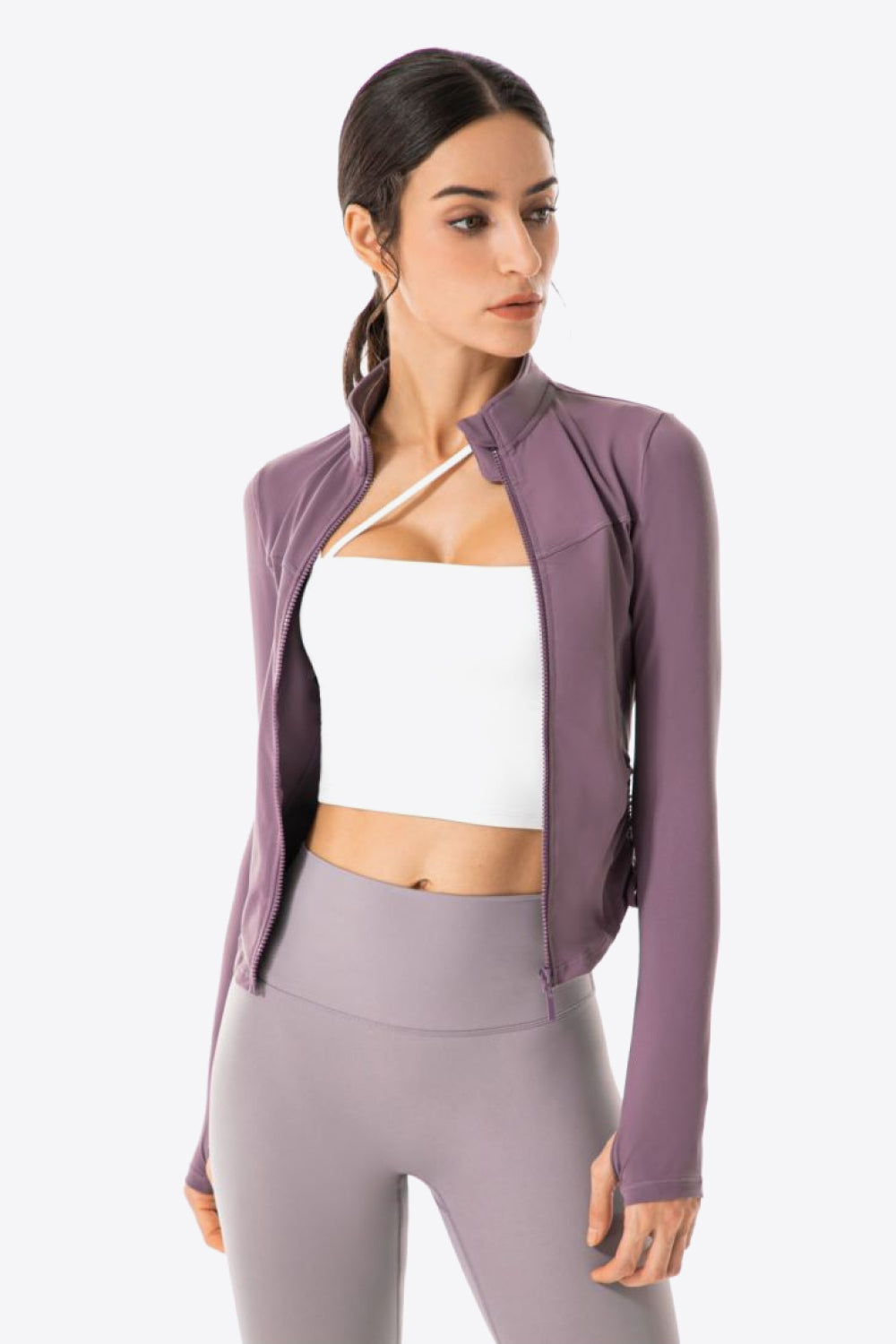 Ballet Drawstring Zip-Up Jacket