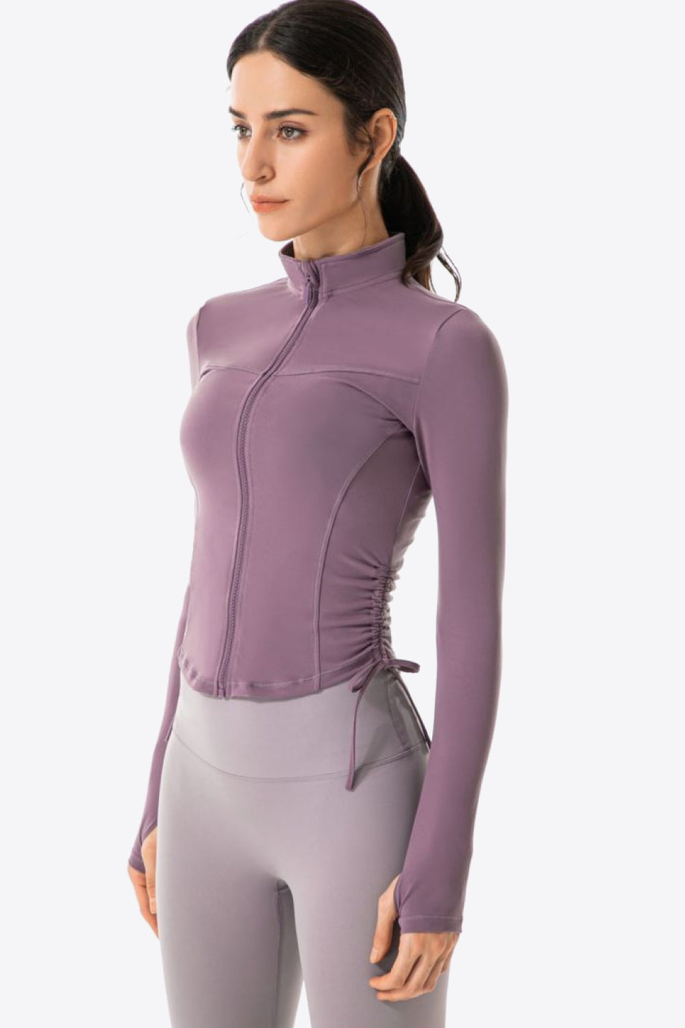 Ballet Drawstring Zip-Up Jacket