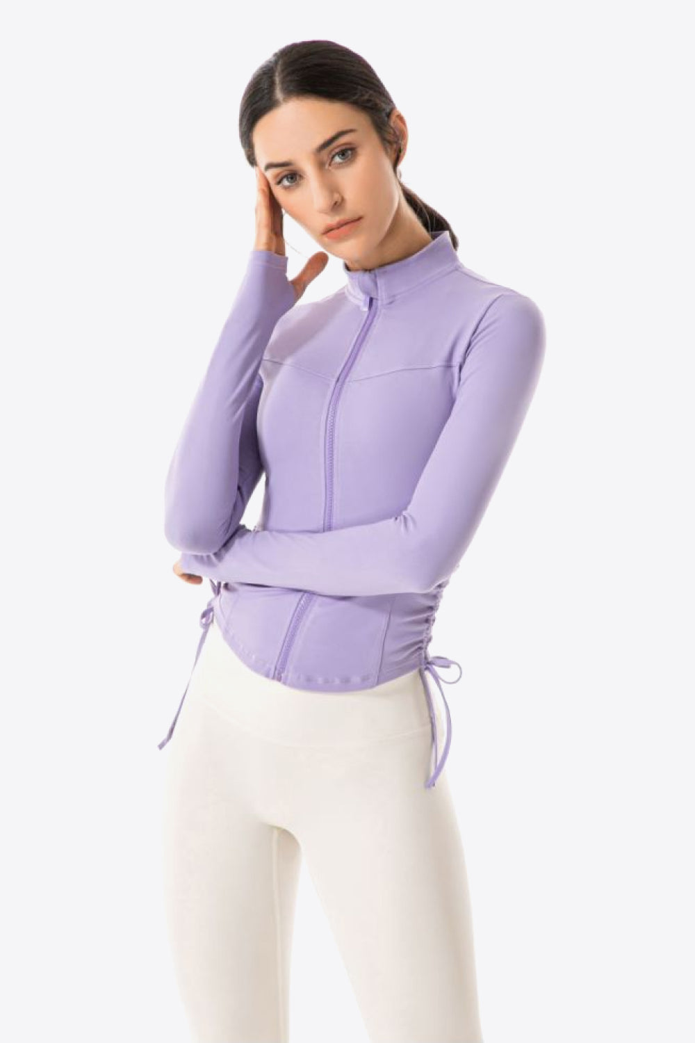 Ballet Drawstring Zip-Up Jacket