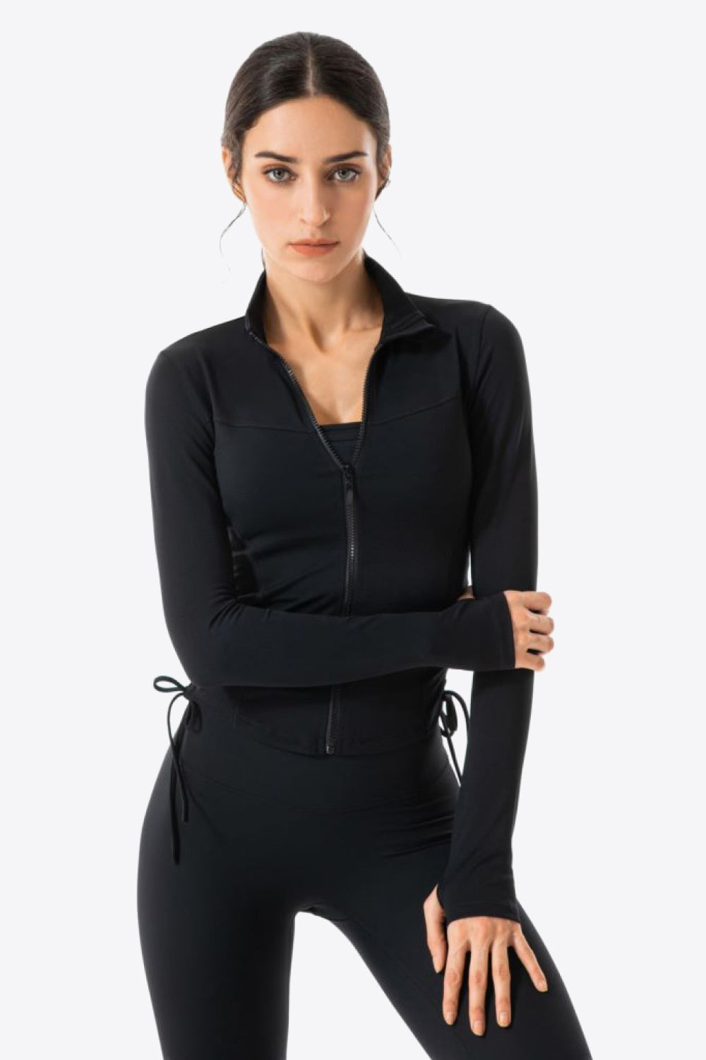 Ballet Drawstring Zip-Up Jacket