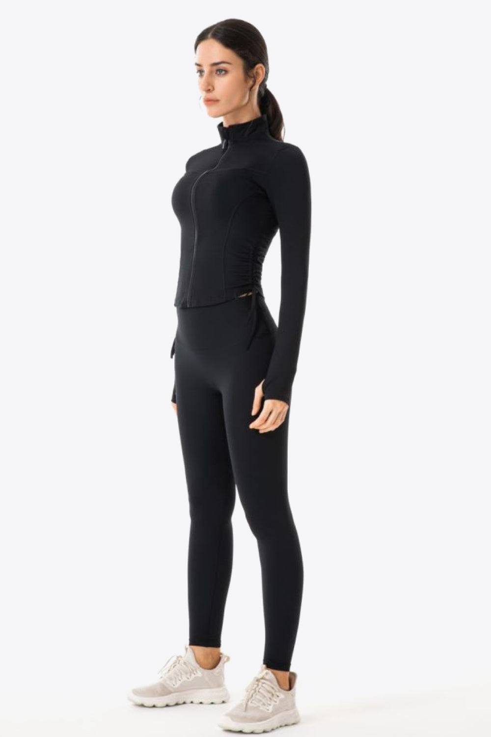 Ballet Drawstring Zip-Up Jacket