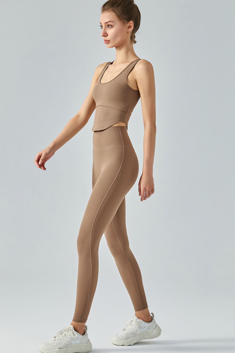 Ballet Curved Hem Cutout Tank