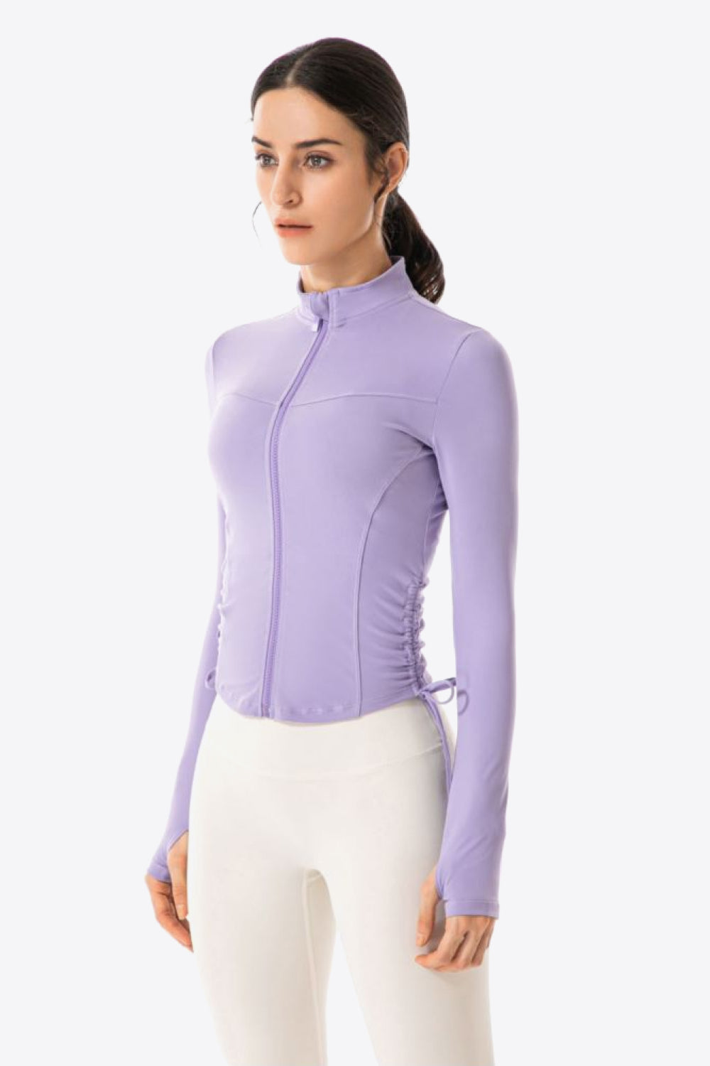 Ballet Drawstring Zip-Up Jacket