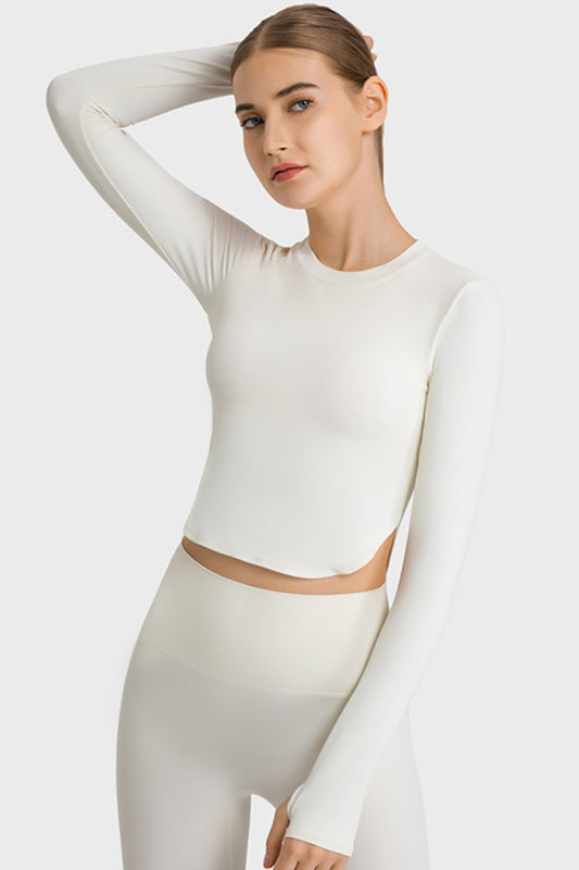 Ballet Cropped Long Sleeve With Side Slit